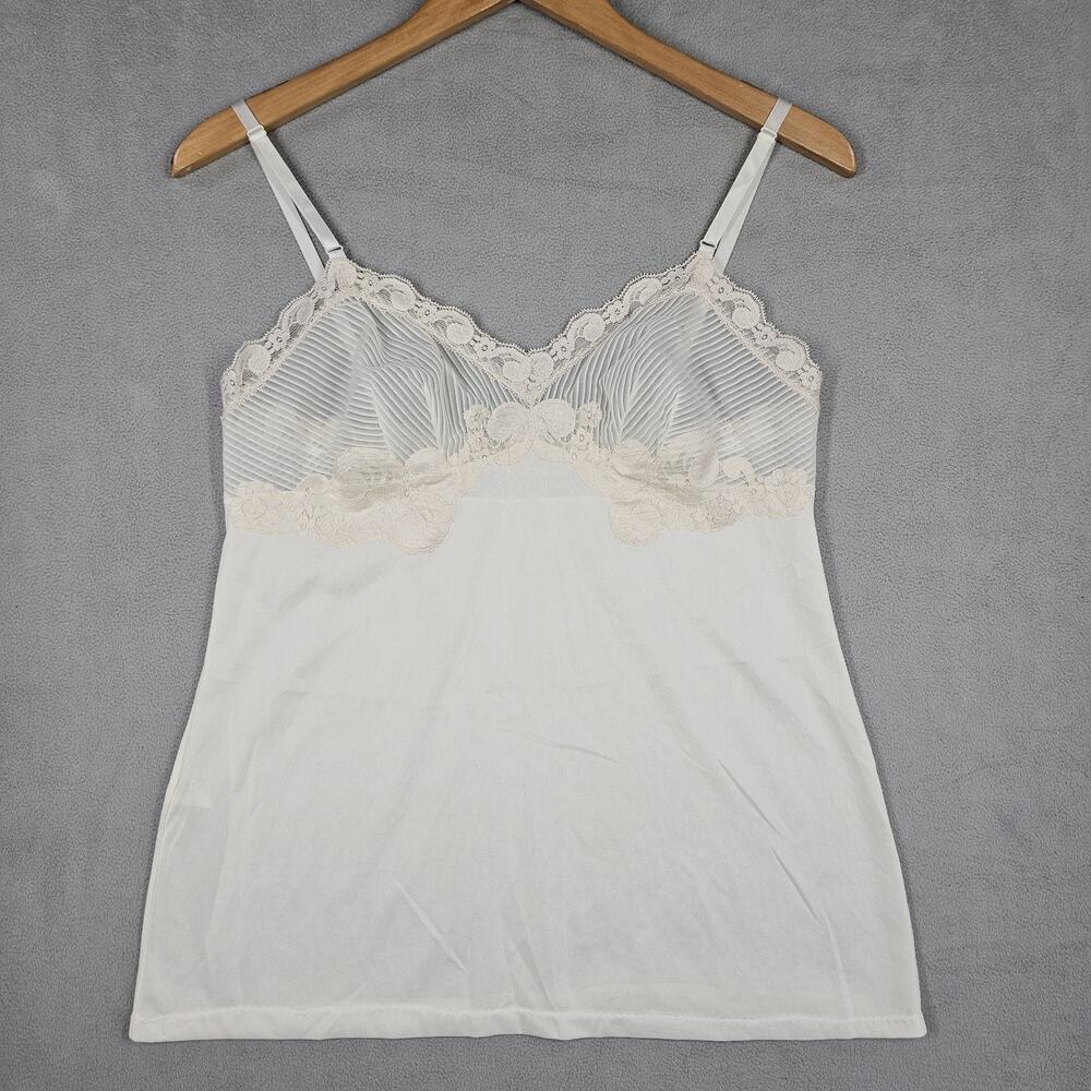 Vintage Gossard Artemis Cami 36 Arton Nylon Lace Trim Babydoll Ivory Glam USA